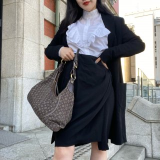 slit black skirt