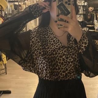 leopard see through tops