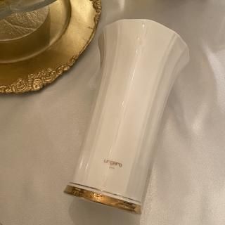 gold milk glass  flower vase