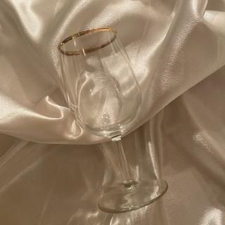 clear gold wine glass