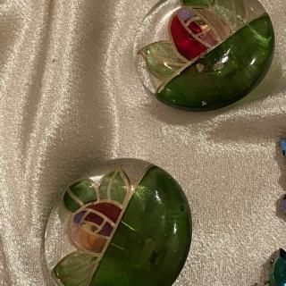 flower clear earring