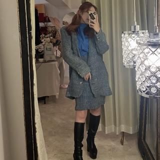 Blue White tweed jacket