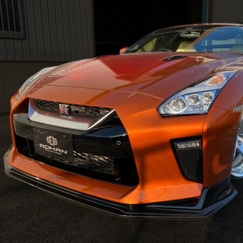 GTR R35 後期 130design フロントディフューザー カーボン クリア塗装