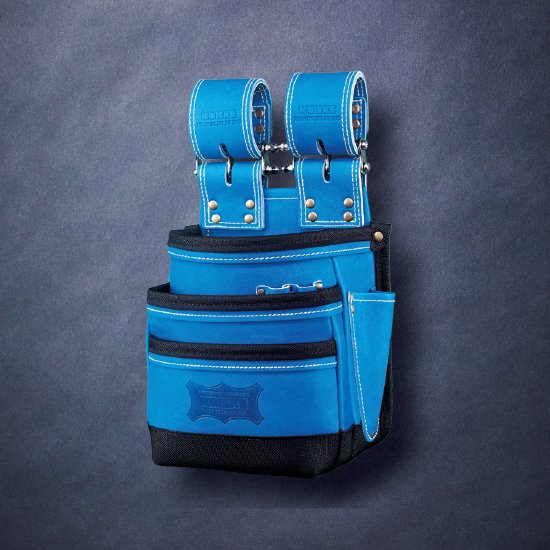 KGBL-301DDX／最高級硬式グローブ革 チェーンタイプ 3段腰袋【ブルー 