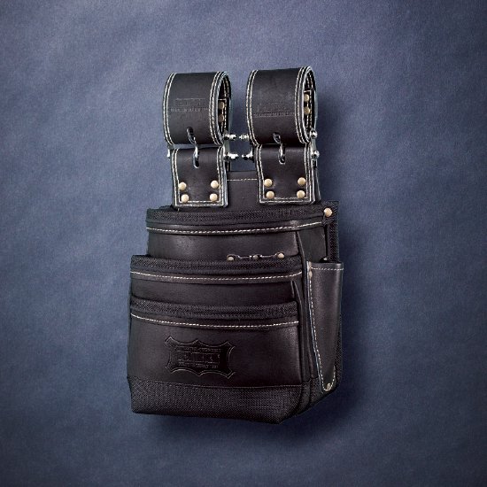 KGB-301DDX／最高級硬式グローブ革 チェーンタイプ 3段腰袋【ブラック 