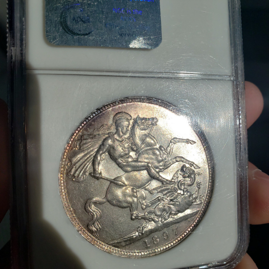 1897年 イギリス クラウン 銀貨 ヴィクトリア オールドヘッド NGC MS62 - アンティークコイン専門店 ルーラーズコインス  rulers'coins