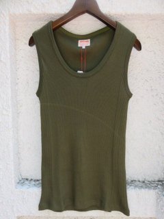 CONCHON QUINETTELE DEBARDEUR Pitch Rib Tank TopˡEPINARDGreen)