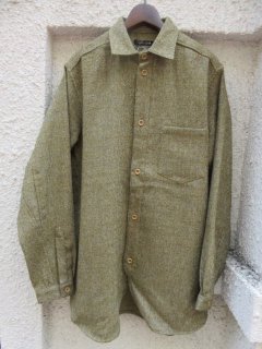 FRANK LEDERGREEN WOOL SILK SHIRTOLIVE