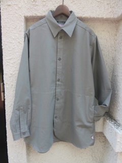 FRANK LEDER60's VINTAGE BEDSHEET DETACHABLE COLLAR SHIRT w/SIDE POCKETBERLIN FOG GREY