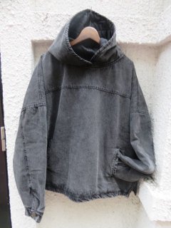 INTODUSKCOVER WOVEN HOODIEWASHED BLACK