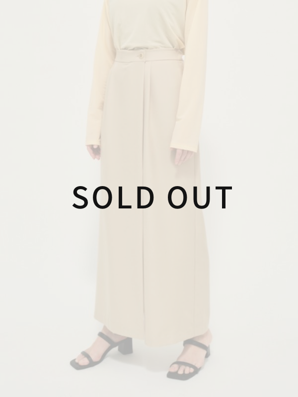 Side wrap wide trousers / beige