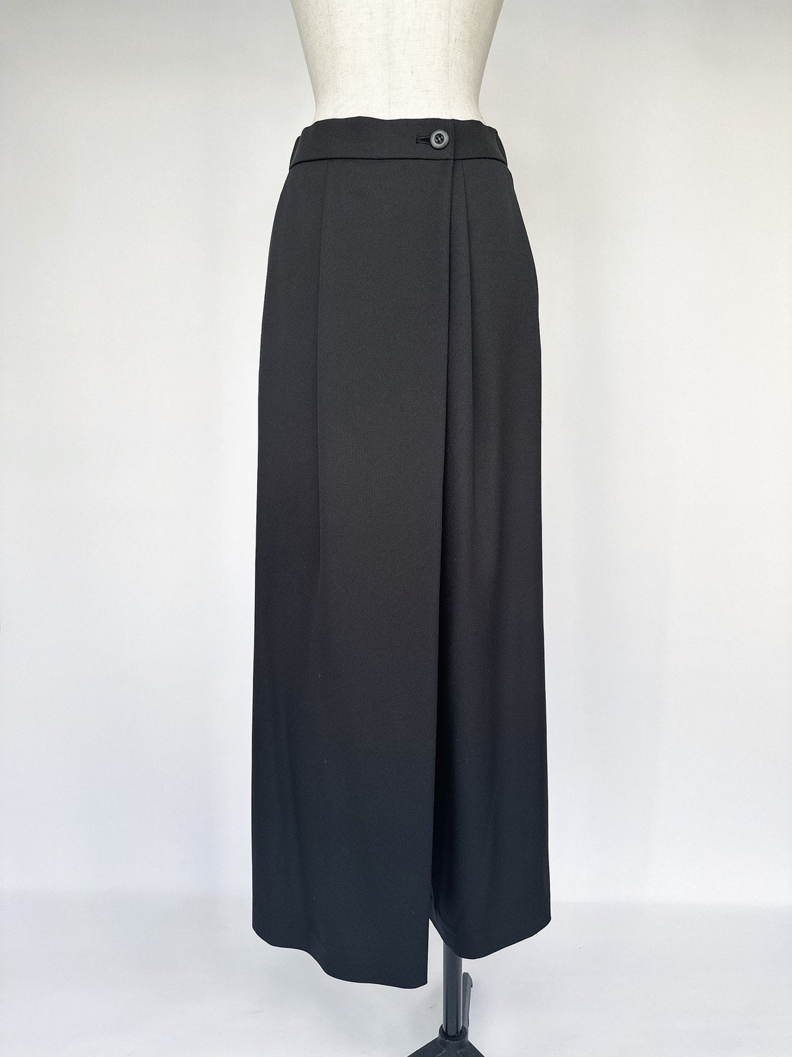 Ժ١Side wrap wide trousers / black