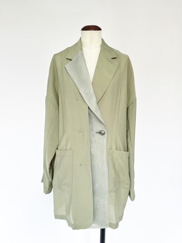 《new》23SS Organdy tailored jacket / khaki - un-sophie