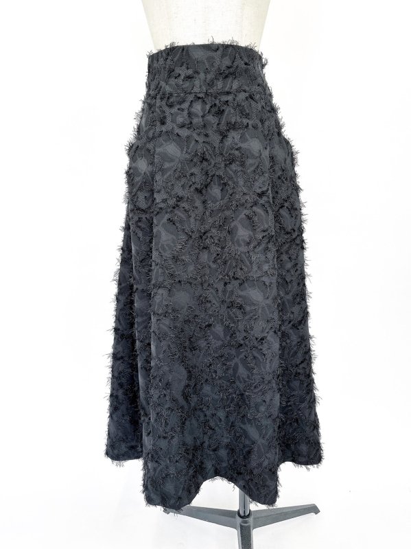 Jacquard flare skirt / black