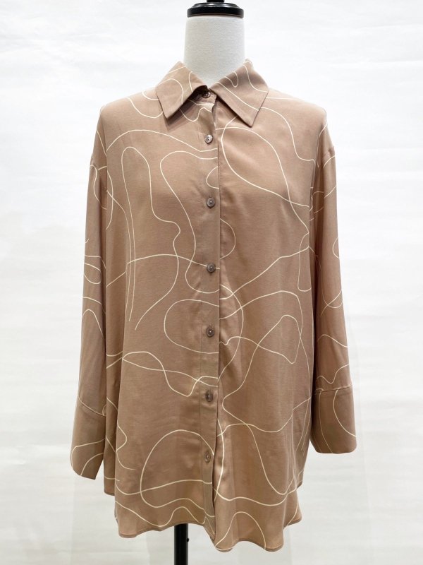 AMARA print L/S shirt / brown