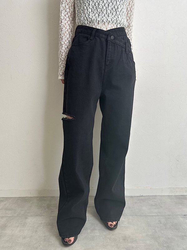 ԻĤϤWaist layered denim / black