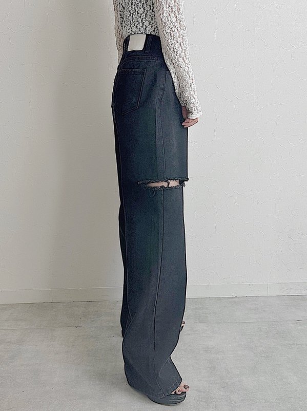 ԻĤϤWaist layered denim / black