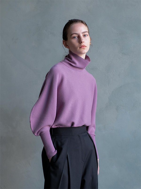 Volume puff sleeve knit / lavender