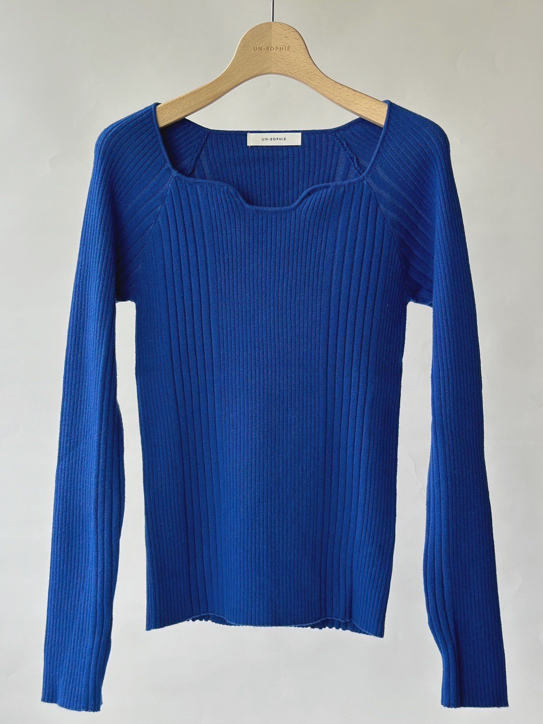 Uneven rib knit / blue