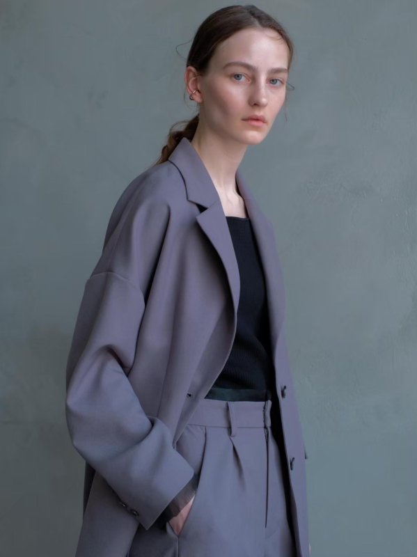 Organdy layered jacket / gray