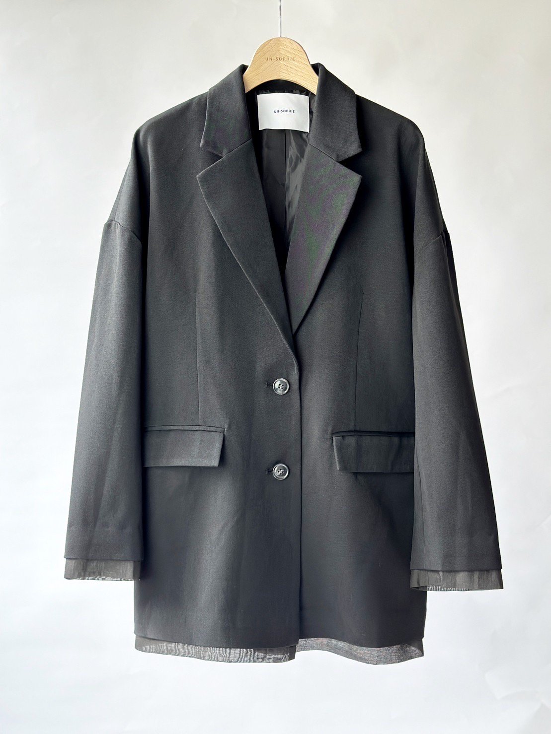 Organdy layered jacket / black