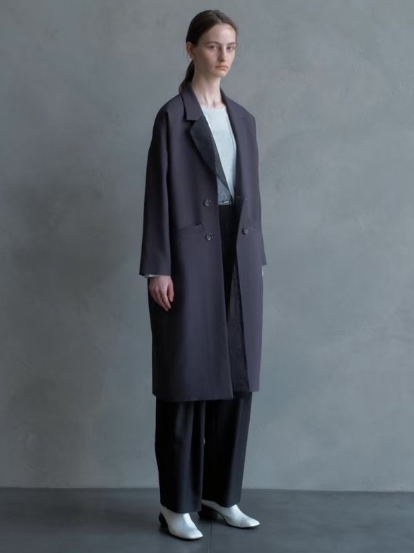 ԻĤϤOrgandy lapel jacket coat / black