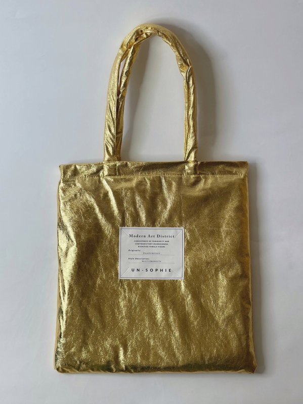 Metallic padding tote bag / gold