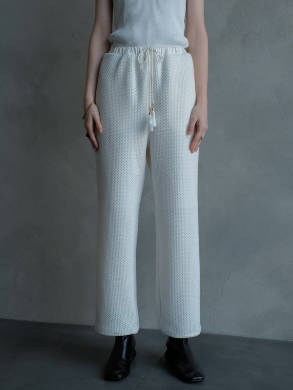 Mesh knit drost pants / white - un-sophie