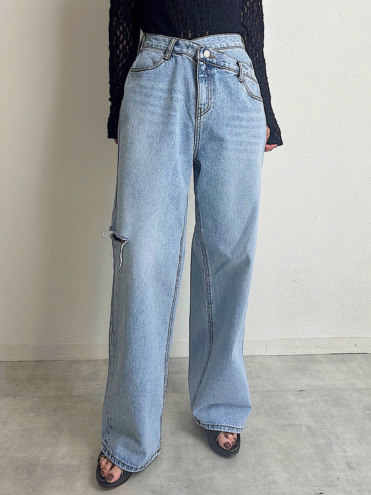 Waist layered denim / blue