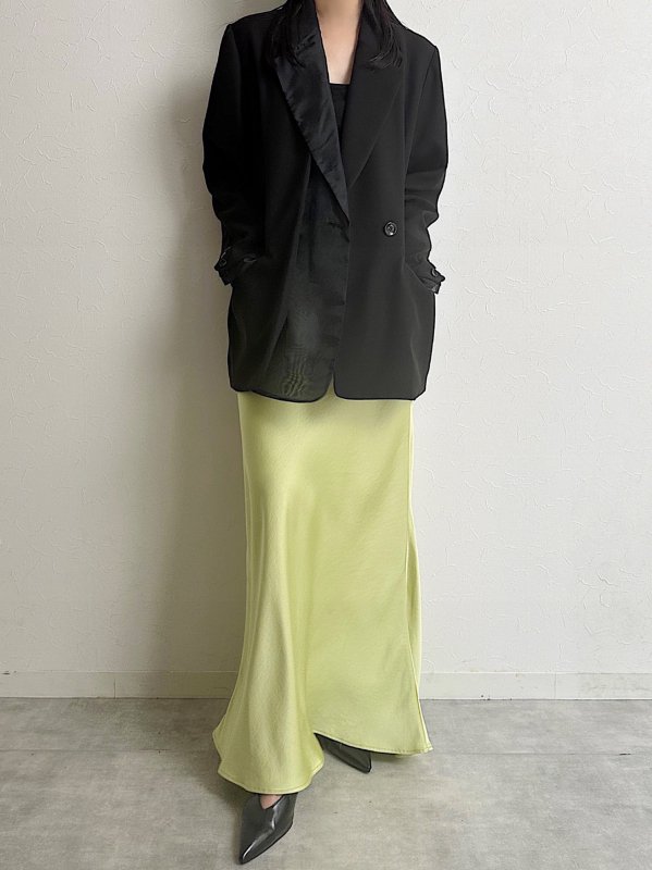 ͽ Satin mermaid skirt / lime