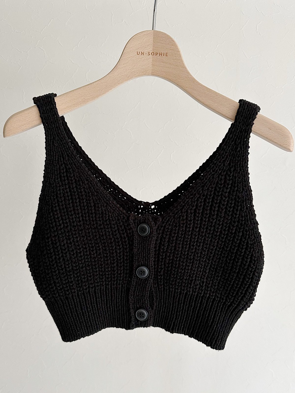 Cotton knit bustier / black