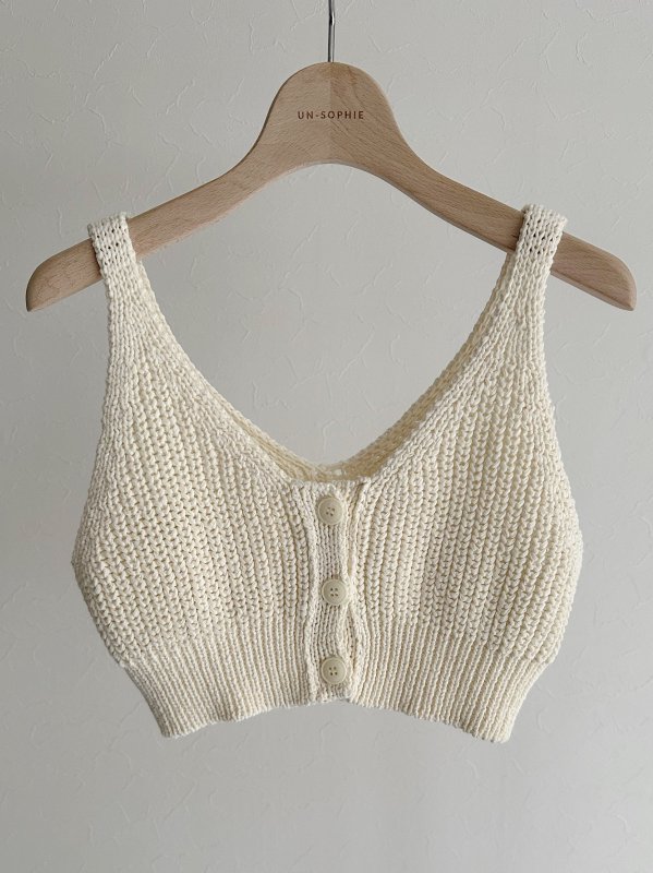 Cotton knit bustier / white