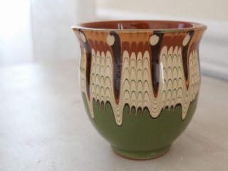 「トロヤンの雫」トロヤン陶器　カップ　グリーン