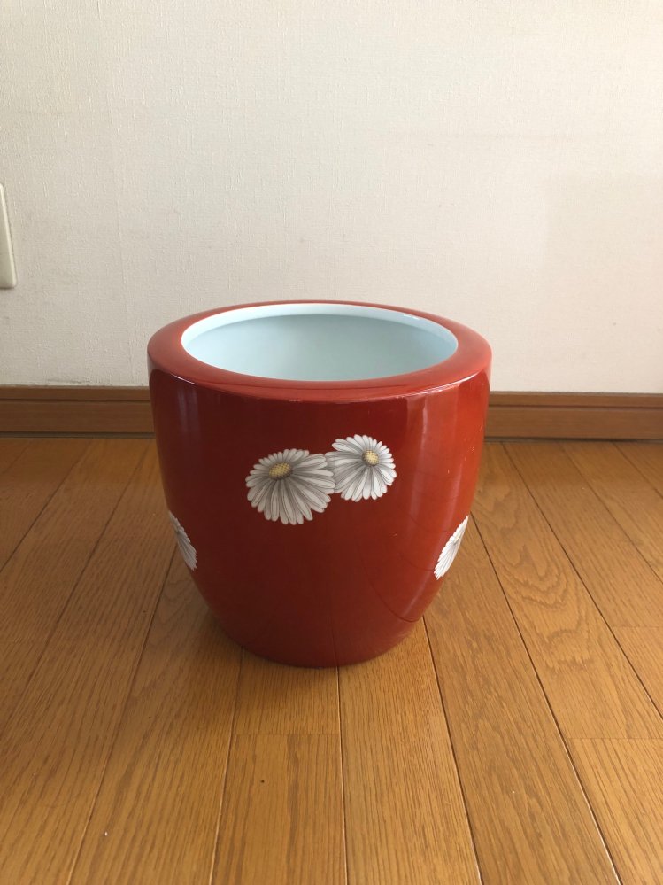 ノリタケ火鉢赤白の菊柄 - 食器