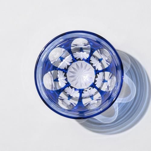 青色硝子　切子細工 江戸切子 縁繋ぎ（全2色）クリスタル片口 | 山田硝子