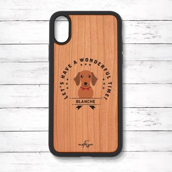 ミニチュアダックスフンド Emblem 衝撃吸収タイプ 木製iphoneケース Oneforyou Dogs