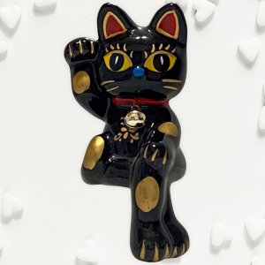 招き猫  /  Lucky Cat  /  安心の日本製 / ブラック