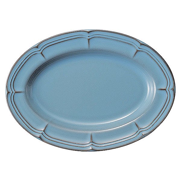 ラフィネ アンティークブルー 30.5cmオーバルプラター 楕円皿 約30.5cm