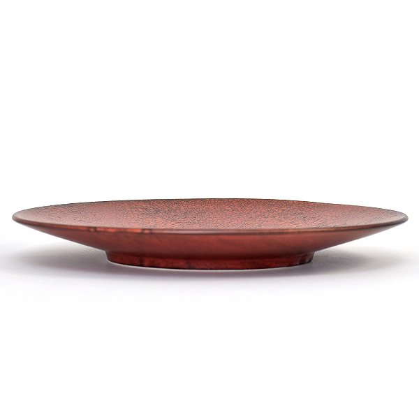 茜縅 27.5cm皿 約27.7cm 赤系 和食器 丸大皿 日本製 業務用 54