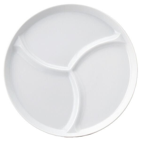 ワンディッシュプレート 22cm 3等分 白 約22cm 白系 洋食器