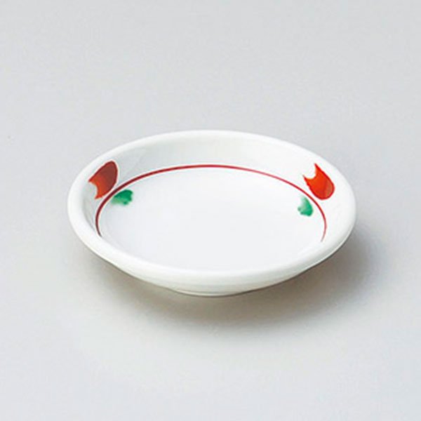玉渕赤絵3.0皿 約9.5cm 白系 和食器 小皿 日本製 美濃焼 業務用 取り皿