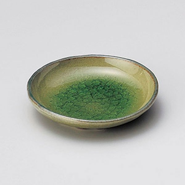 緑貫入3.0皿 約10.3cm 緑系 和食器 小皿 日本製 美濃焼 業務用 取り皿