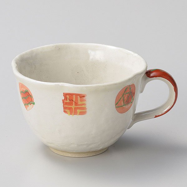 粉引小紋 コーヒーカップ（碗のみ） 約11.4cm 赤系 和食器 珈琲碗・碗皿 日本製 美濃焼 業務用 おしゃれ 28-609-158-ro -  プロのための業務用食器 総合販売サイト「陶器屋プロ」本店