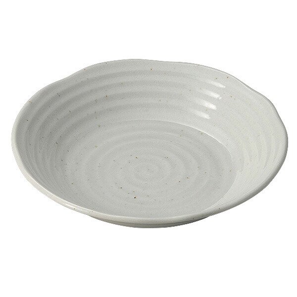 粉引釉7.0深皿 約21.8cm 白系 和食器 めん皿・パスタ皿・カレー皿 日本