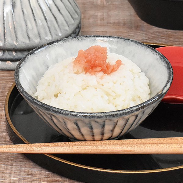 ご飯茶碗 黒陶粉引 平茶碗 約12cm 白系 和食器 飯器・飯碗 日本製 業務