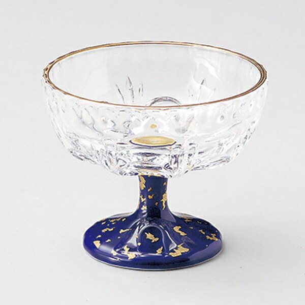 ガラス ソアール小鉢 約8.8cm 青系 和食器 高台小鉢 業務用 28-075-038