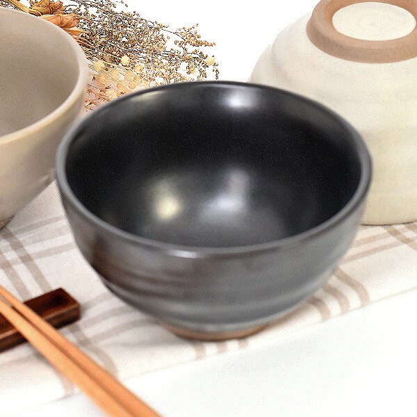 グルメスタイル 六兵衛茶碗鉄結晶 約11.2cm 黒系 和食器 飯器・飯碗