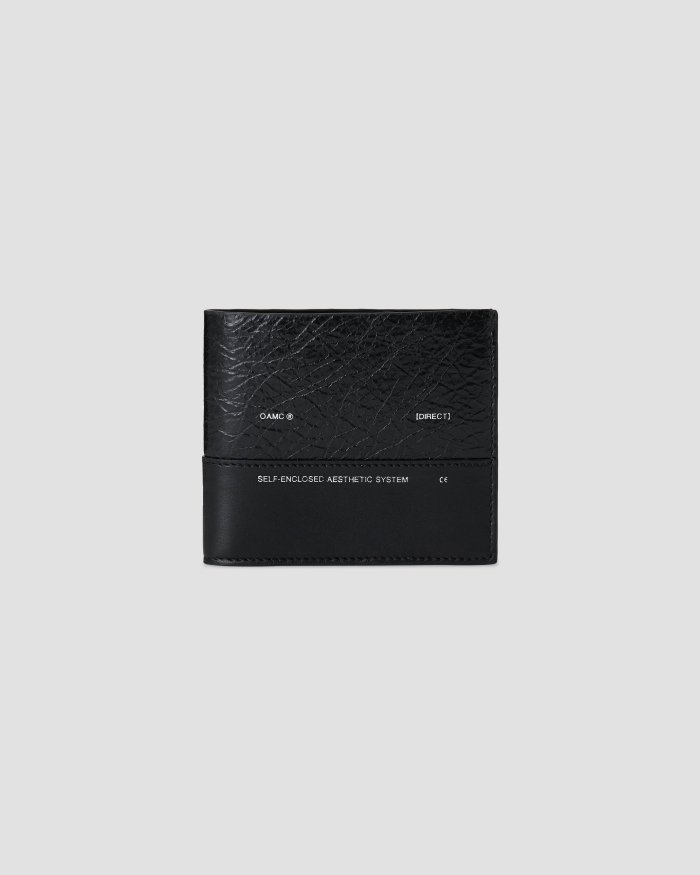 OAMC　【財布・革小物】　財布　「MEDI　BIFOLD　WALLET」　BLACK　　(オーエーエムシー・メディ バイフォールド ウォレット・ブラック)