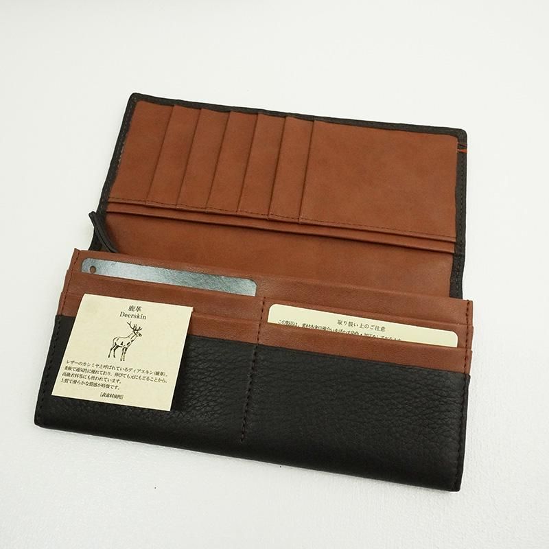 EZO LEATHER WORKS エゾシカ本革長財布-