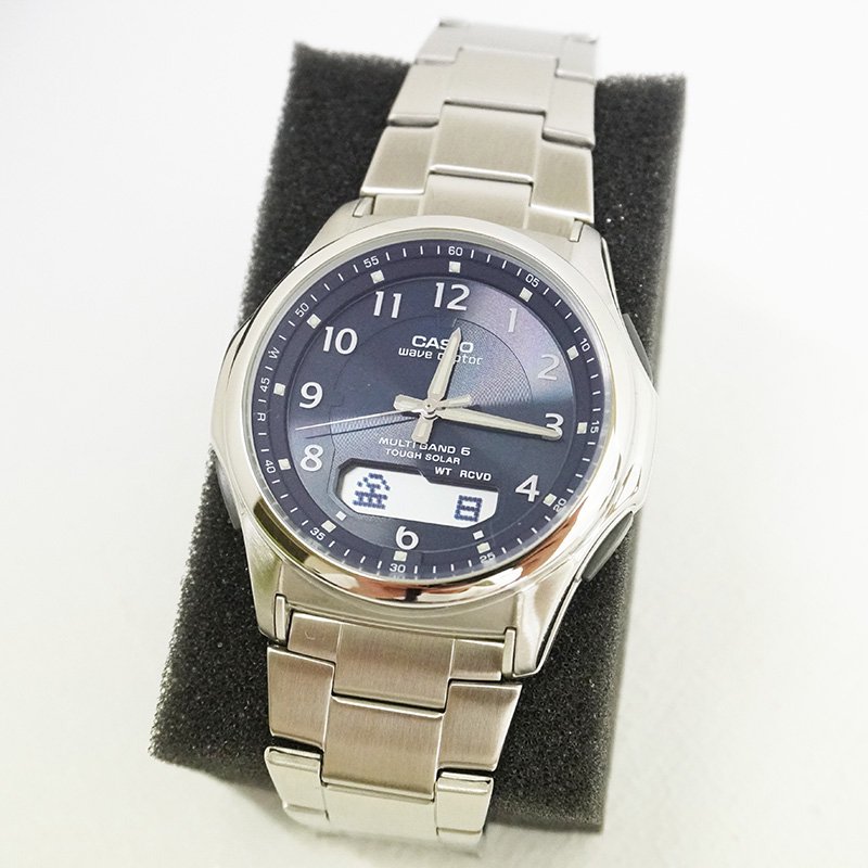 【メンズ 腕時計】CASIO (カシオ)ソーラーコンビネーション時計 / WVA-M630　ディープブルー☆（説明書なし。1点セール！） -  エコバリュー インターネットショップ